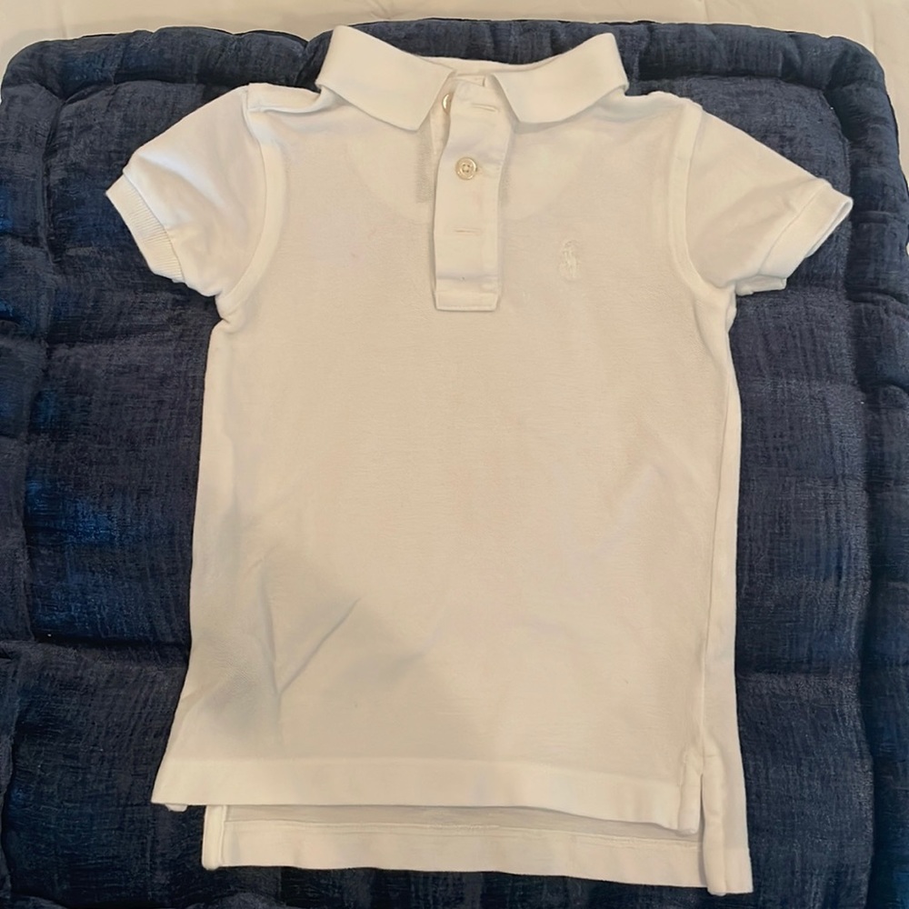 White on white pique polo shirt
